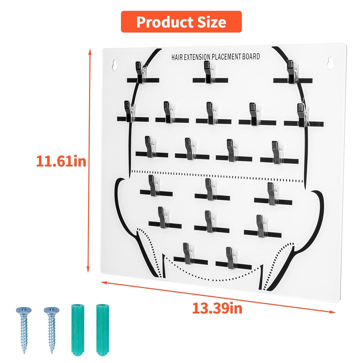 yeshine Soporte de extensión de cabello para montaje en pared, placa de tinte para el cabello, tablero de exhibición de seccionamiento, placa