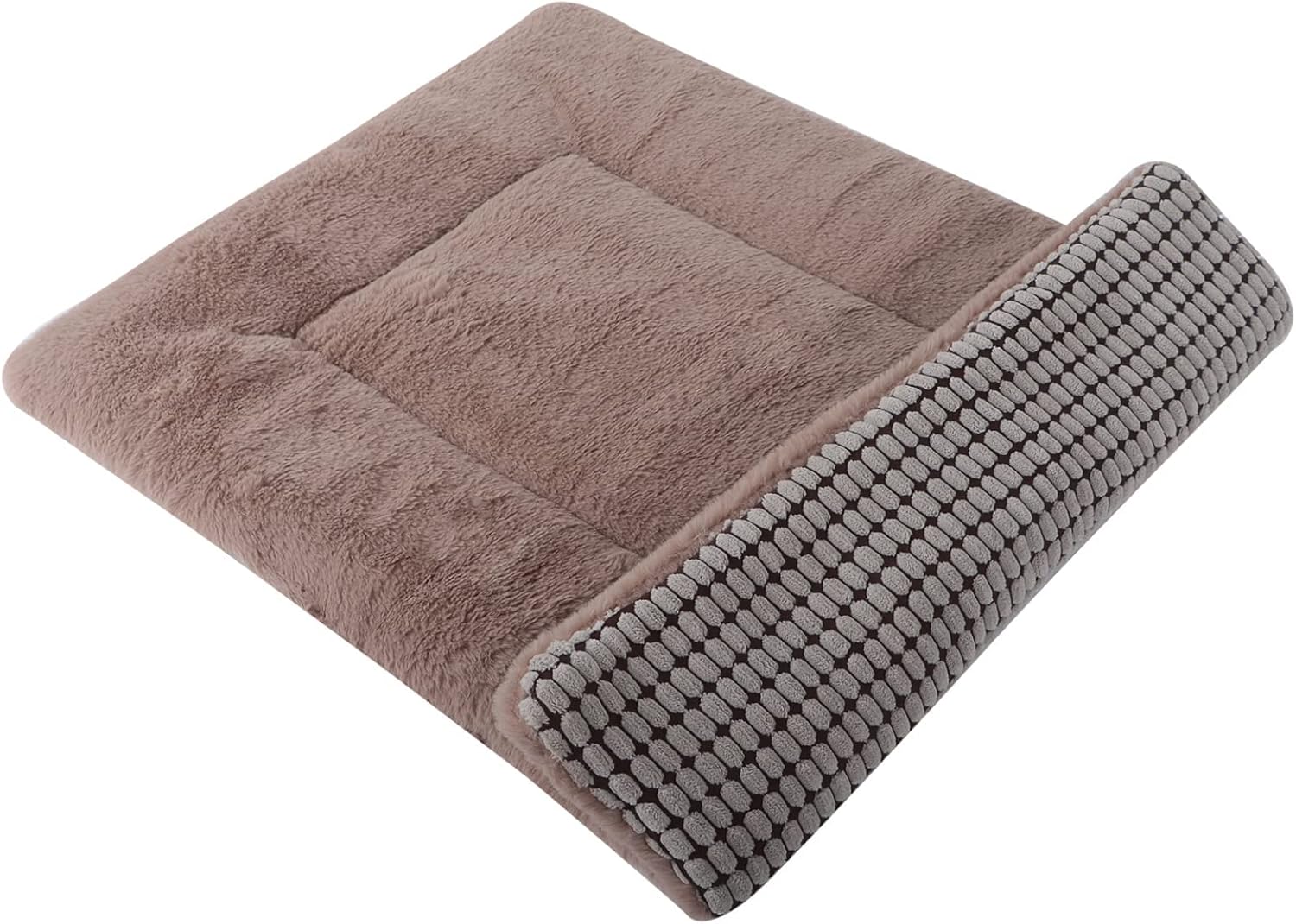 Tapete reversible para cama para perro con terciopelo de felpa y maíz, cojín suave y cálido para mascotas, colchón lavable de doble propósito para