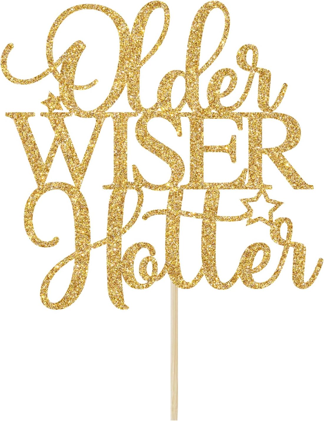 Older Wiser Hotter – Decoración para tartas, divertidos suministros de fiesta de cumpleaños para adultos, 30, 40, 50, 60, 70, 80, decoraciones de