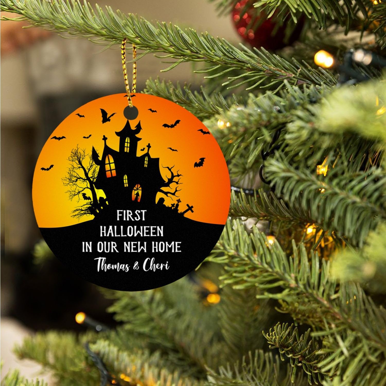 Adorno personalizado para el primer Halloween en nuestro nuevo hogar 2023, adorno de Halloween personalizado para pareja, primer Halloween en adorno