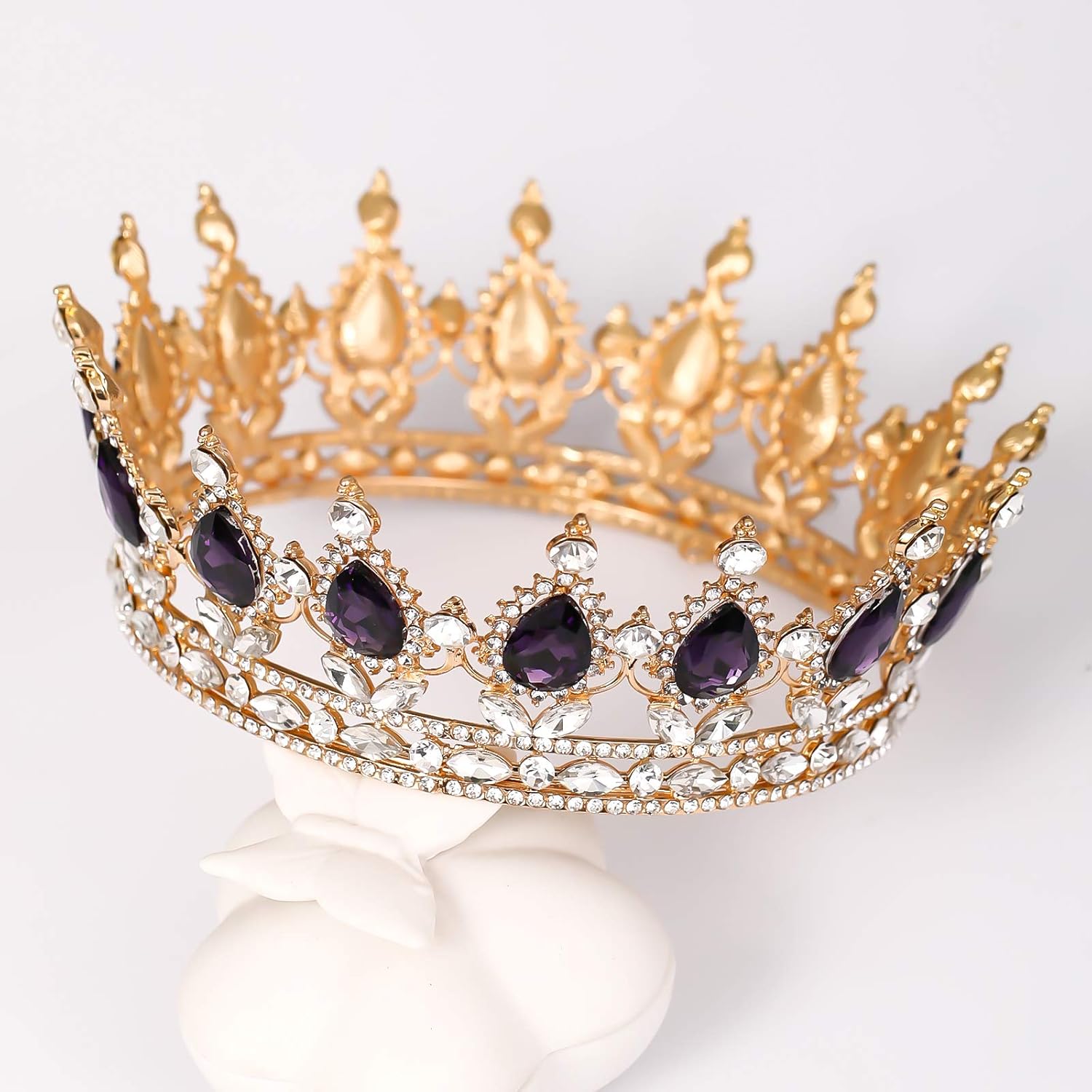 Corona de reina con diamantes de imitación, coronas y tiaras de boda para mujer, accesorios para el cabello, corona de cumpleaños de princesa,