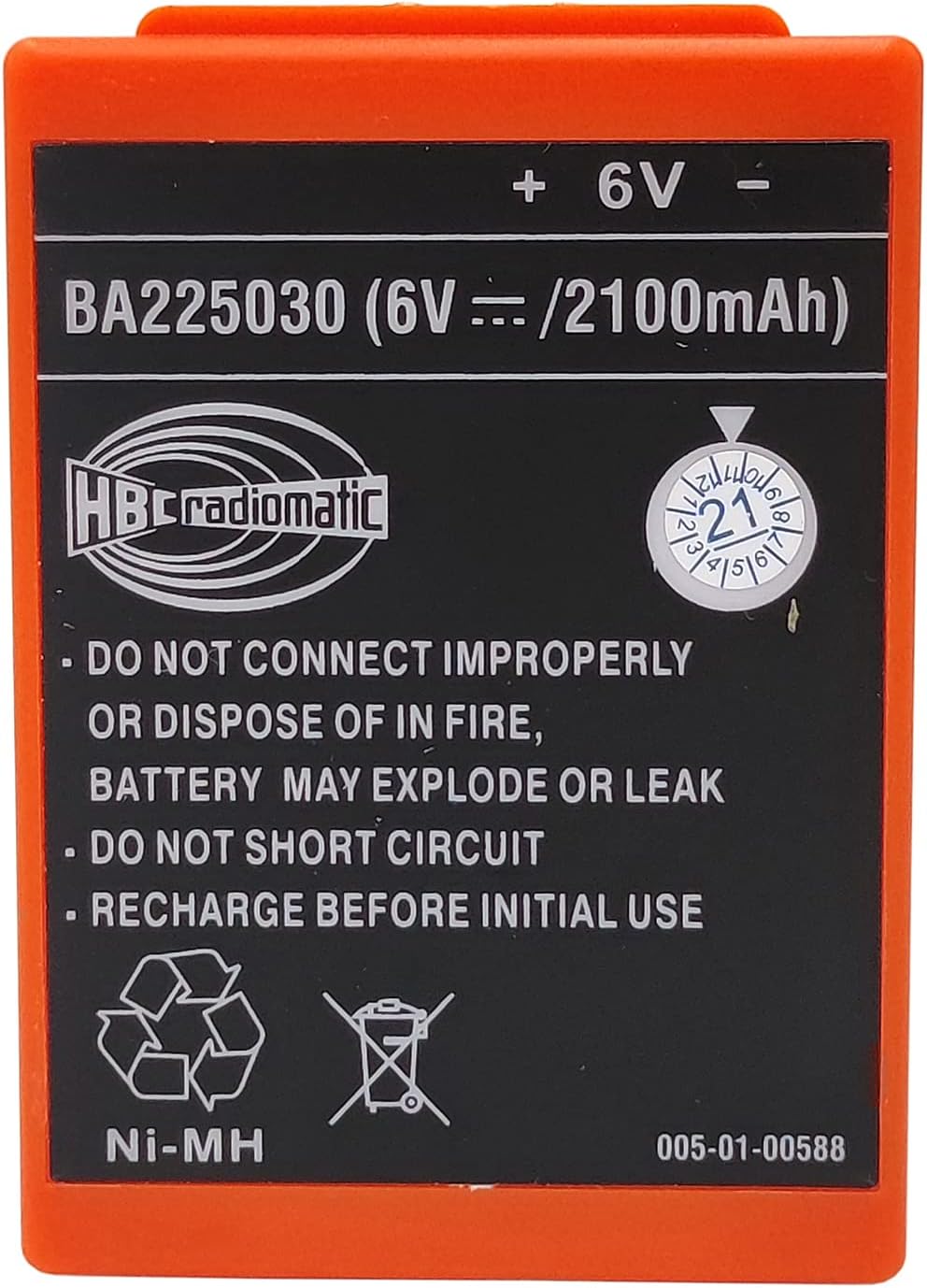 6V 2100mAh BA225030 Ni-Mh Batería recargable HBC Batería radiomática BA225030 para HBC grúa Control remoto bomba camión batería