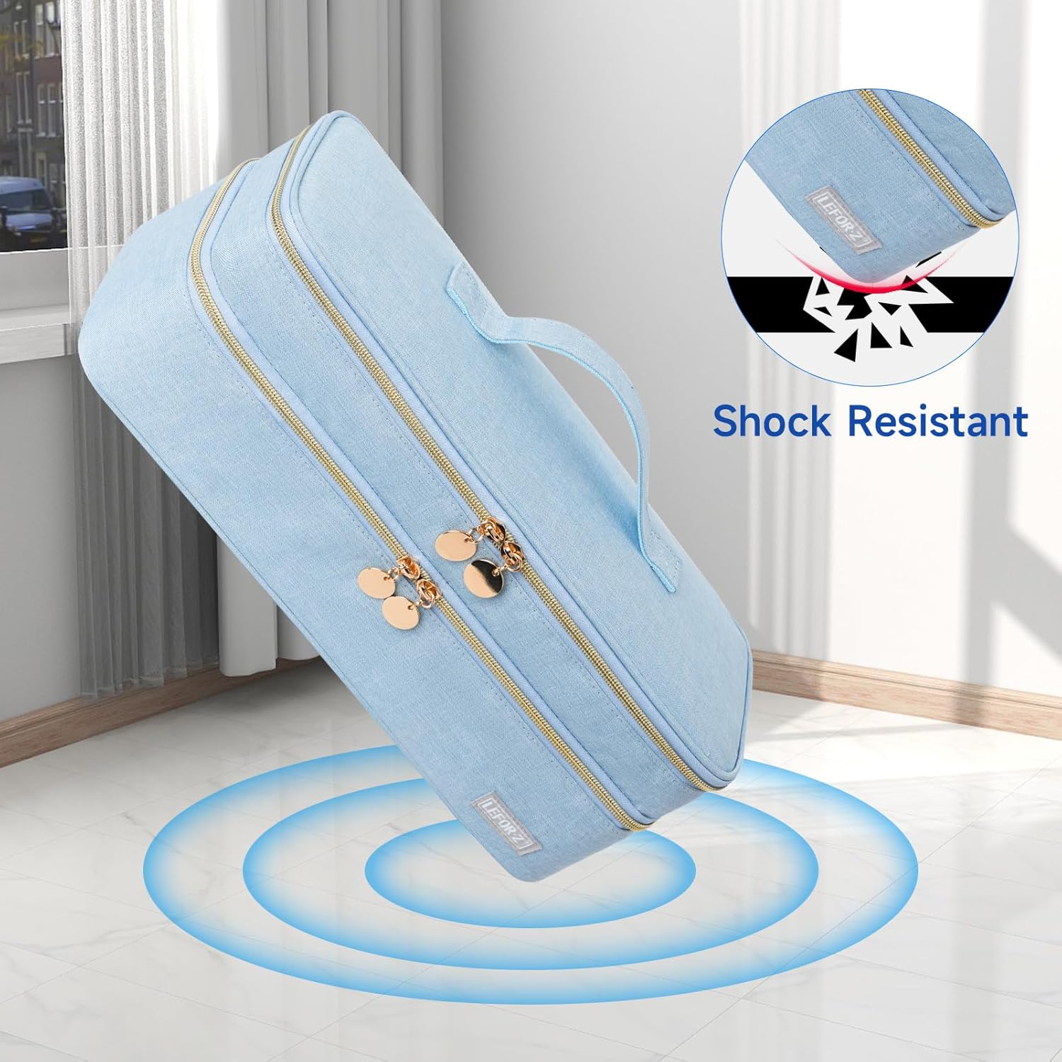 Funda de transporte de viaje de doble capa compatible con cepillo de secado de pelo Revlon de un solo paso, voluminizador, estilizador, herramientas
