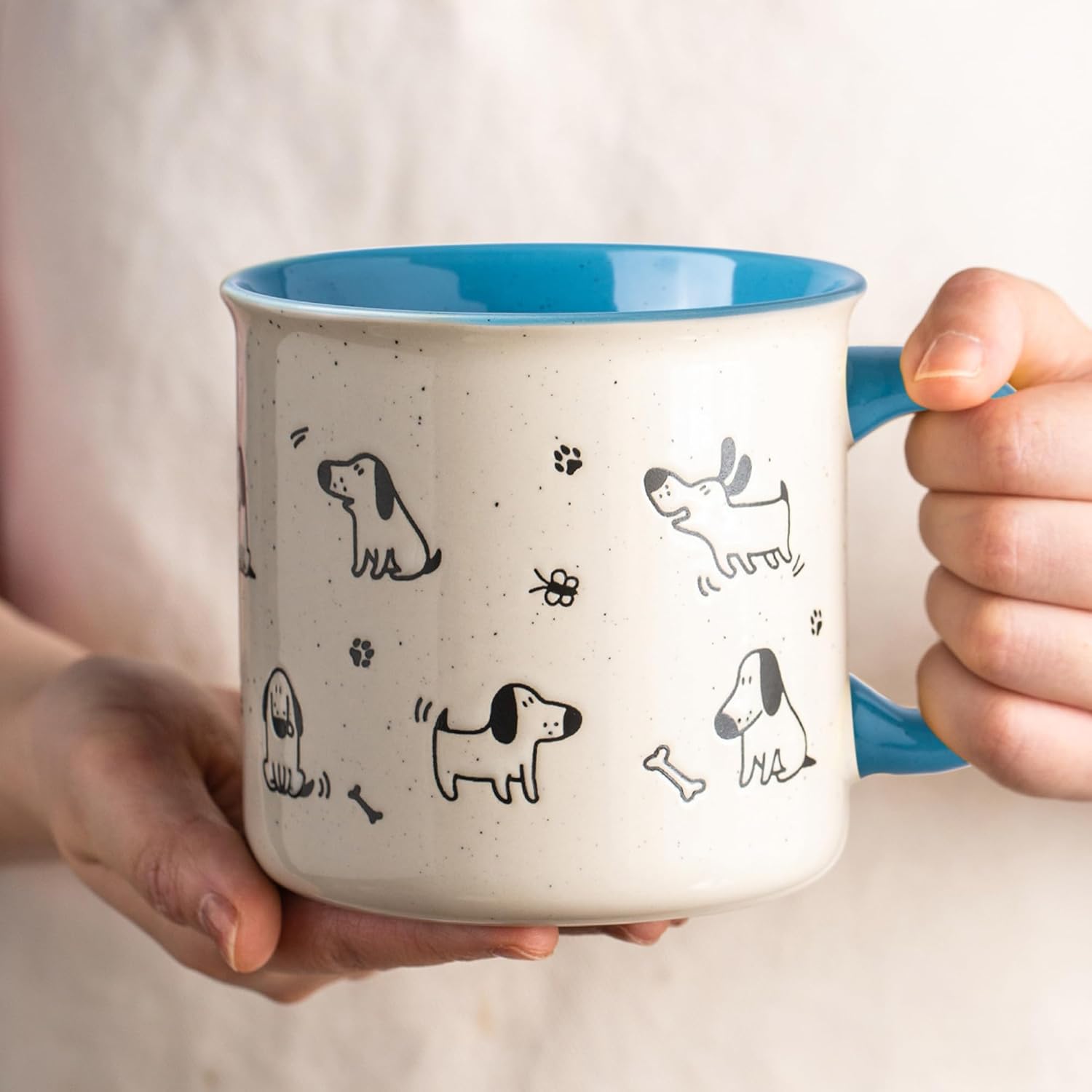 AmorArc Juego de 2 tazas de café de cerámica grandes de 22 onzas, tazas de gran tamaño con mango grande para hombres, mujeres, papá, mamá, taza