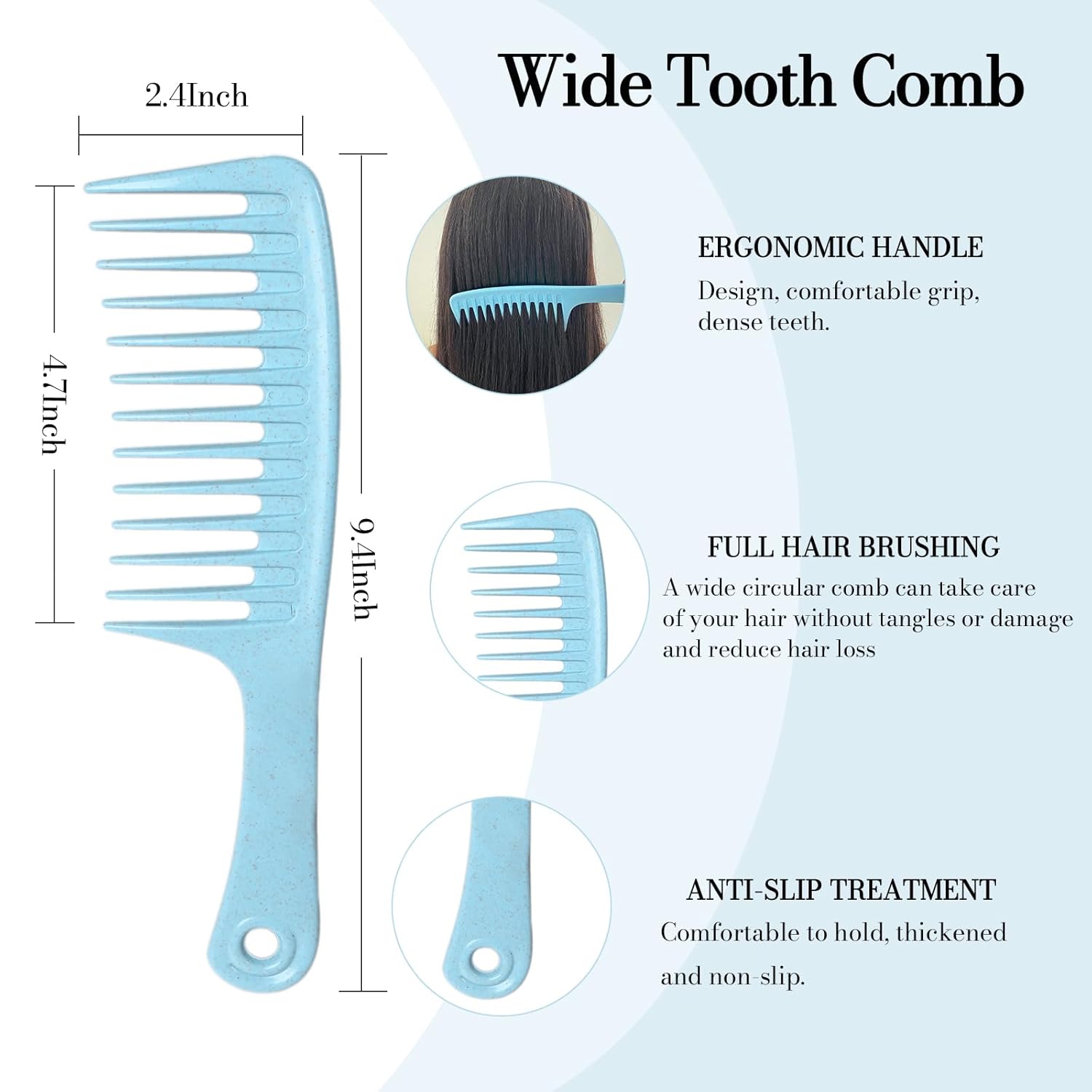 Tinashe Juego de cepillos desenredantes para cabello rizado, cepillo desenredante con cepillo de dientes anchos, peine de cola de rata para separar,