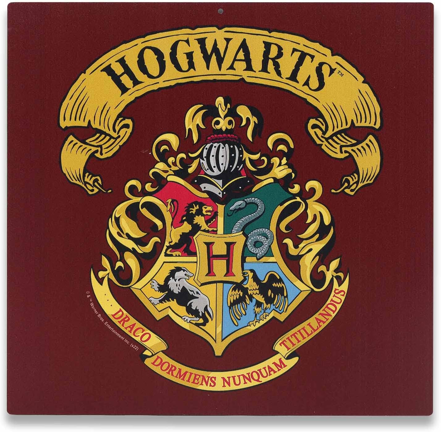 Harry Potter Hogwarts – Letrero de metal con escudo de Hogwarts – Decoración de pared vintage de Hogwarts para decoración del hogar