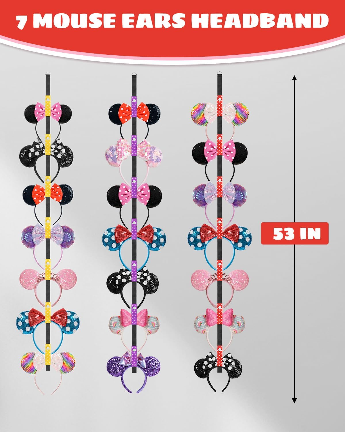 3 soportes para diadema de orejas de Disney, organizadores montados en la pared para mostrar orejas de Mickey Mouse