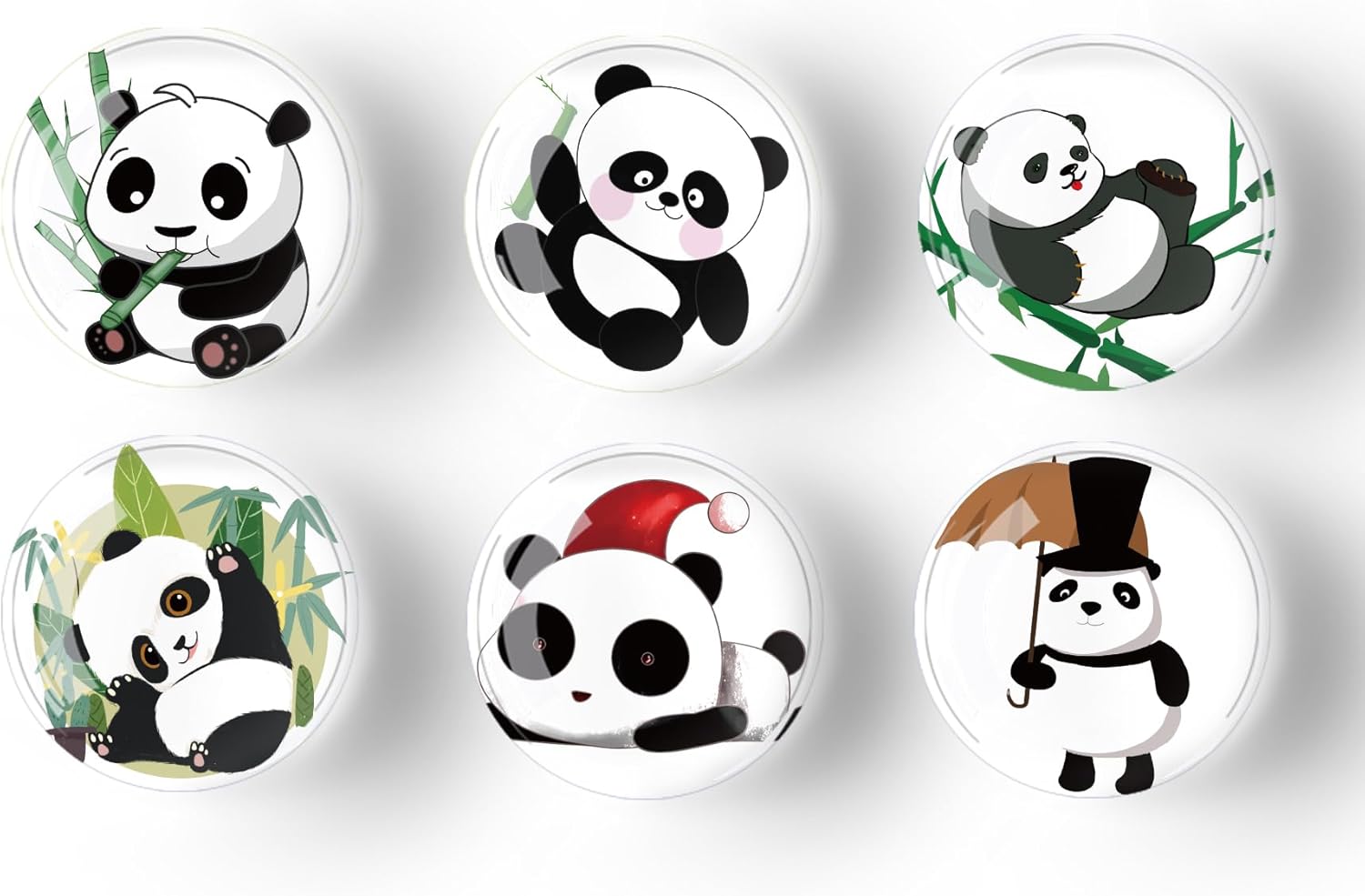 12 calcomanías de cristal para nevera, imanes de nevera de panda para decoración de manualidades, imanes fuertes para nevera para cocina, escuela,