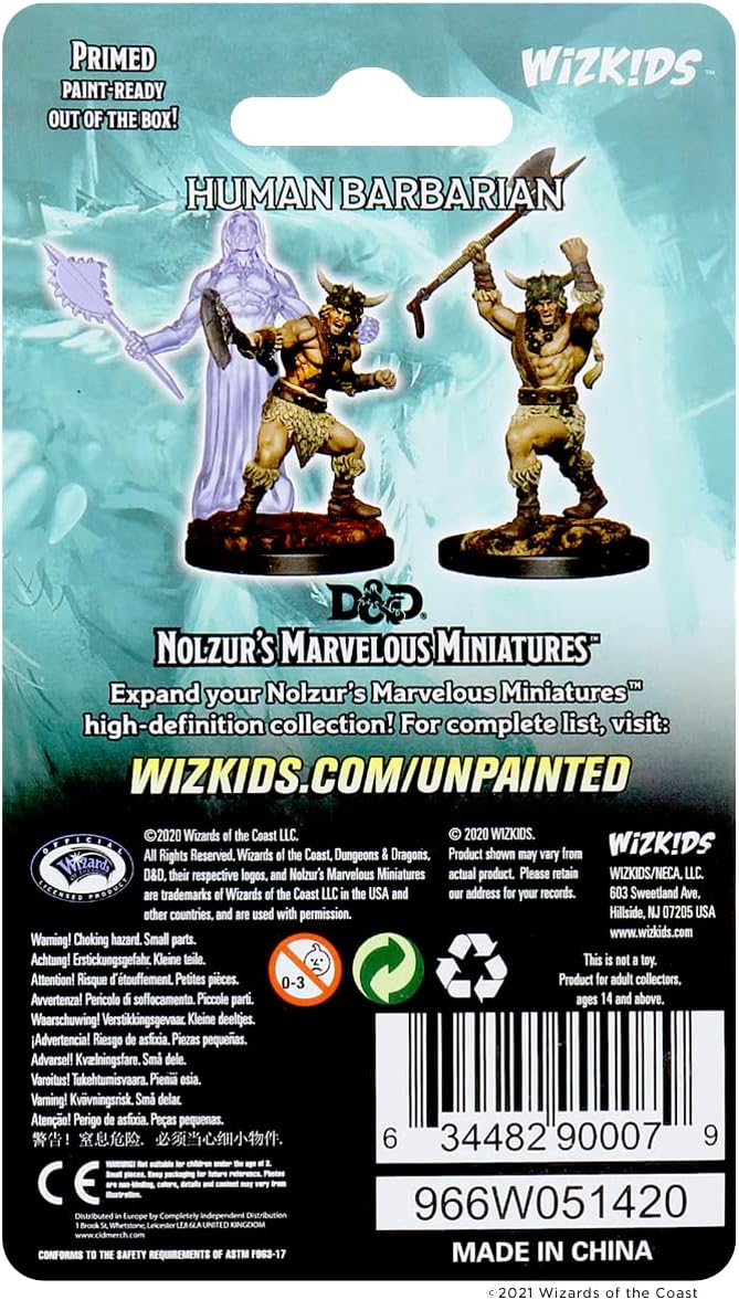 Las maravillosas miniaturas de D&D Nolzur Hombre bárbaro humano