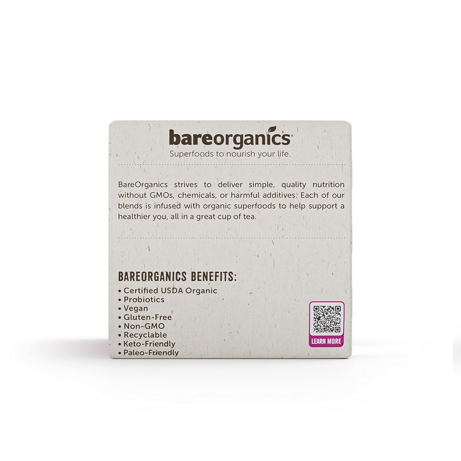 BareOrganics Té radiante con superalimentos y probióticos  Cápsulas de té compatibles con Keurig K-Cup  Certificado USDA orgánico, vegano, sin OMG y