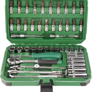 Juego de herramientas mecánicas de 54 piezas de 14 de pulgada, juego de herramientas mecánicas, juego de enchufes métricos, tamaños de unidad con Juego de herramientas mecánicas de 54 piezas de 14 de pulgada, juego de herramientas mecánicas, juego de enchufes métricos, tamaños de unidad con