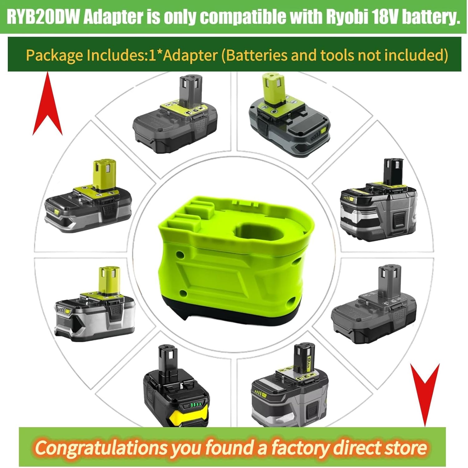 para Ryobi para convertidor de adaptador de batería Dewalt, reemplazo para batería Dewalt 20V, para Dewalt 20V adaptador de herramienta eléctrica