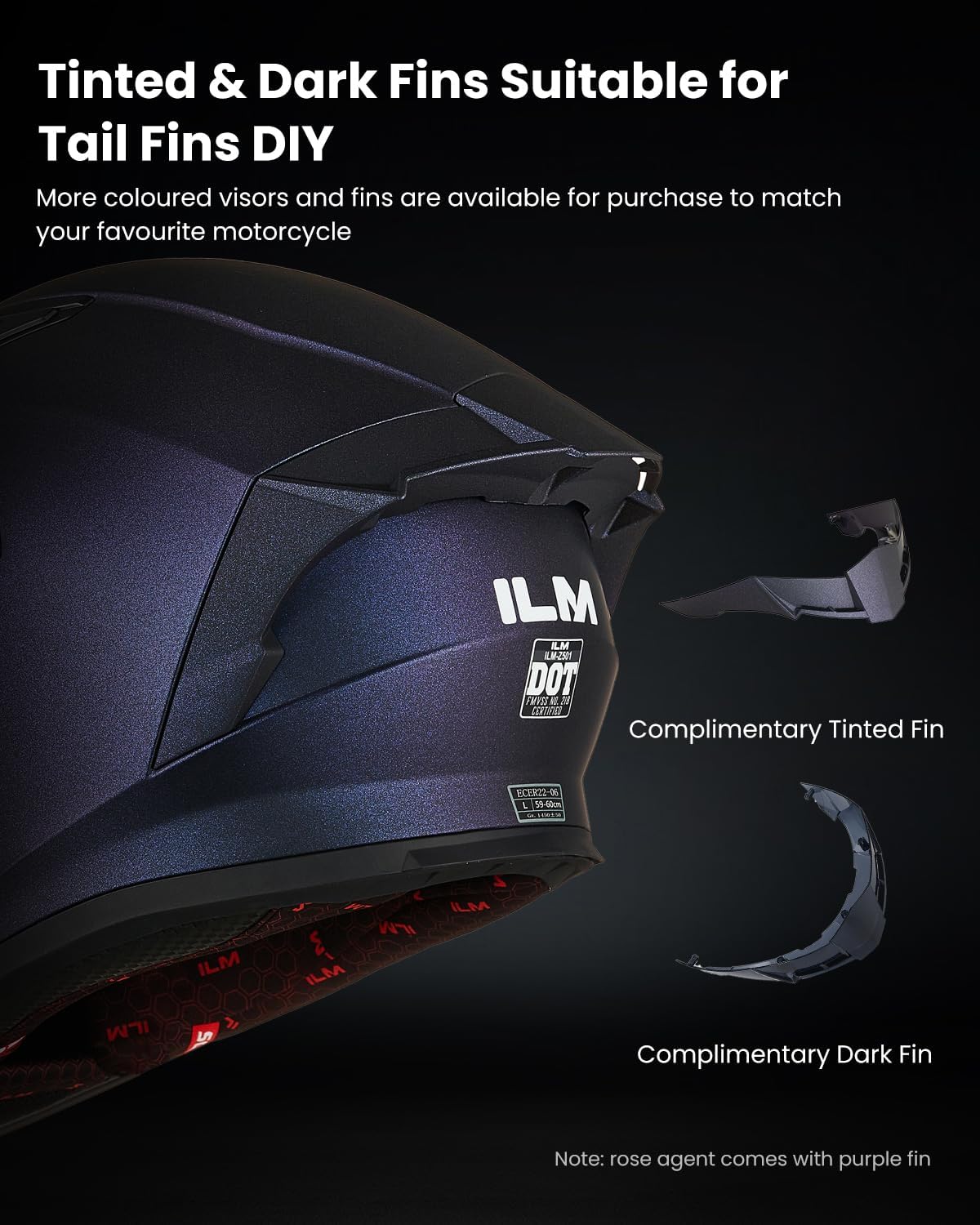 ILM Casco de motocicleta de cara completa con Pinlock compatible con viseras y aletas transparentes y tintadas, casco de motocross para bicicleta de
