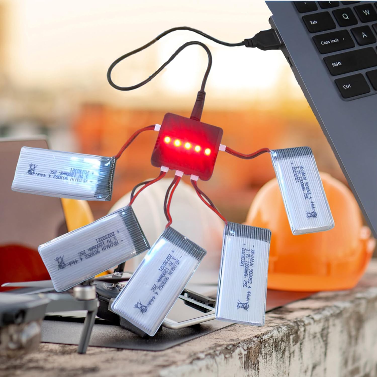 5 unids 1200mAh 3.7V actualización Lipo batería y cargador de batería para SYMA X5SW X5SC RC Quadcopter Drone