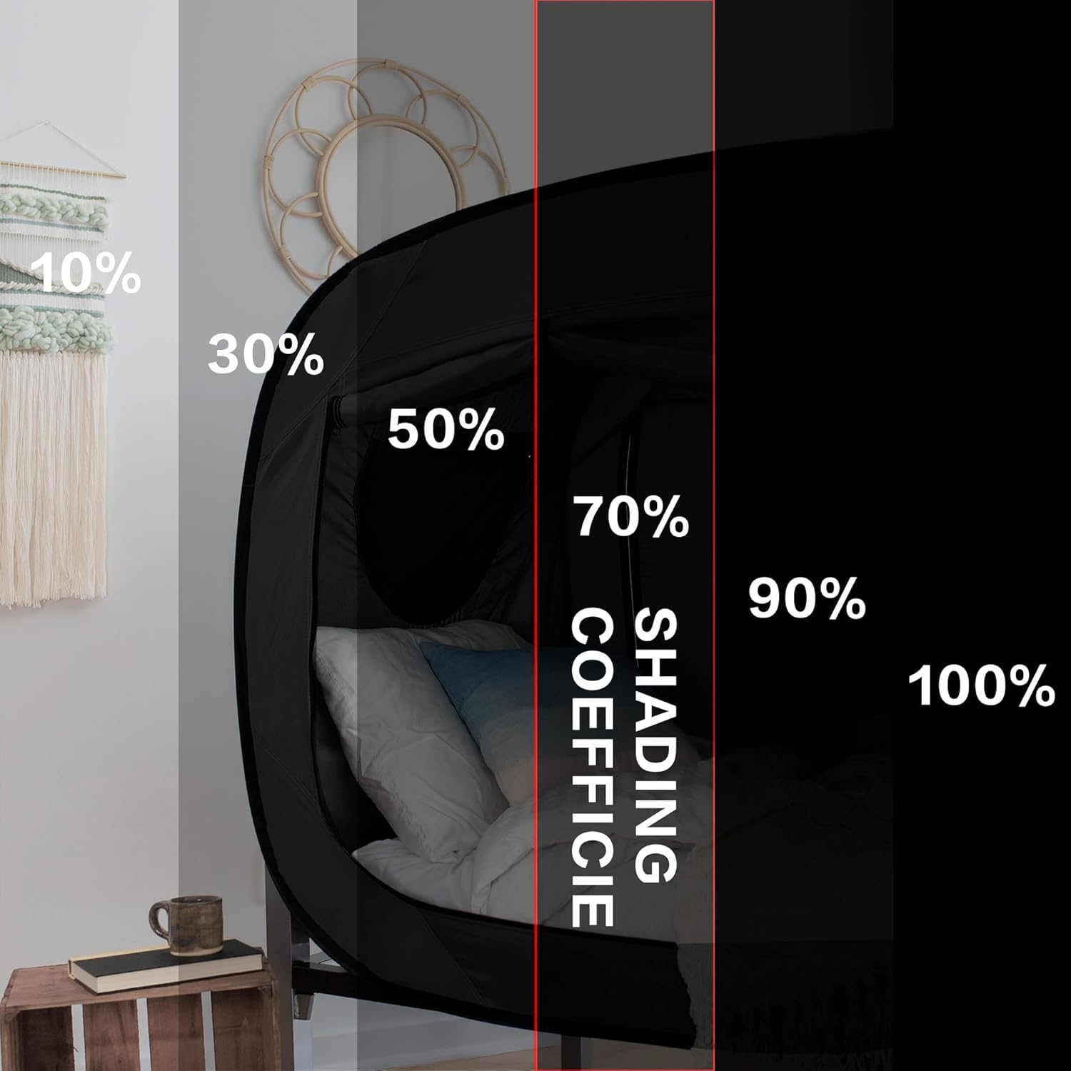 Tienda de campaña desplegable para privacidad, para uso en interiores, toldo para cama para dormir, con puerta doble y ventana de malla mosquitera,