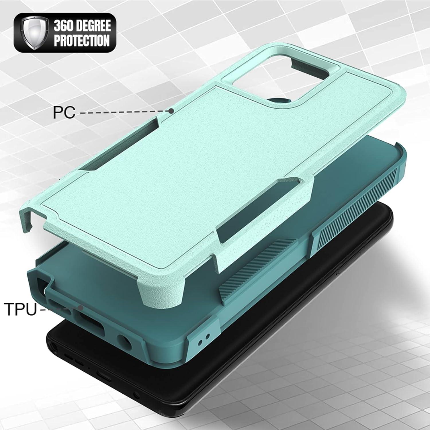 Funda para Moto G Stylus 5G 2023 funda protectora de doble capa resistente para teléfono celular, a prueba de golpes, con protector de pantalla,