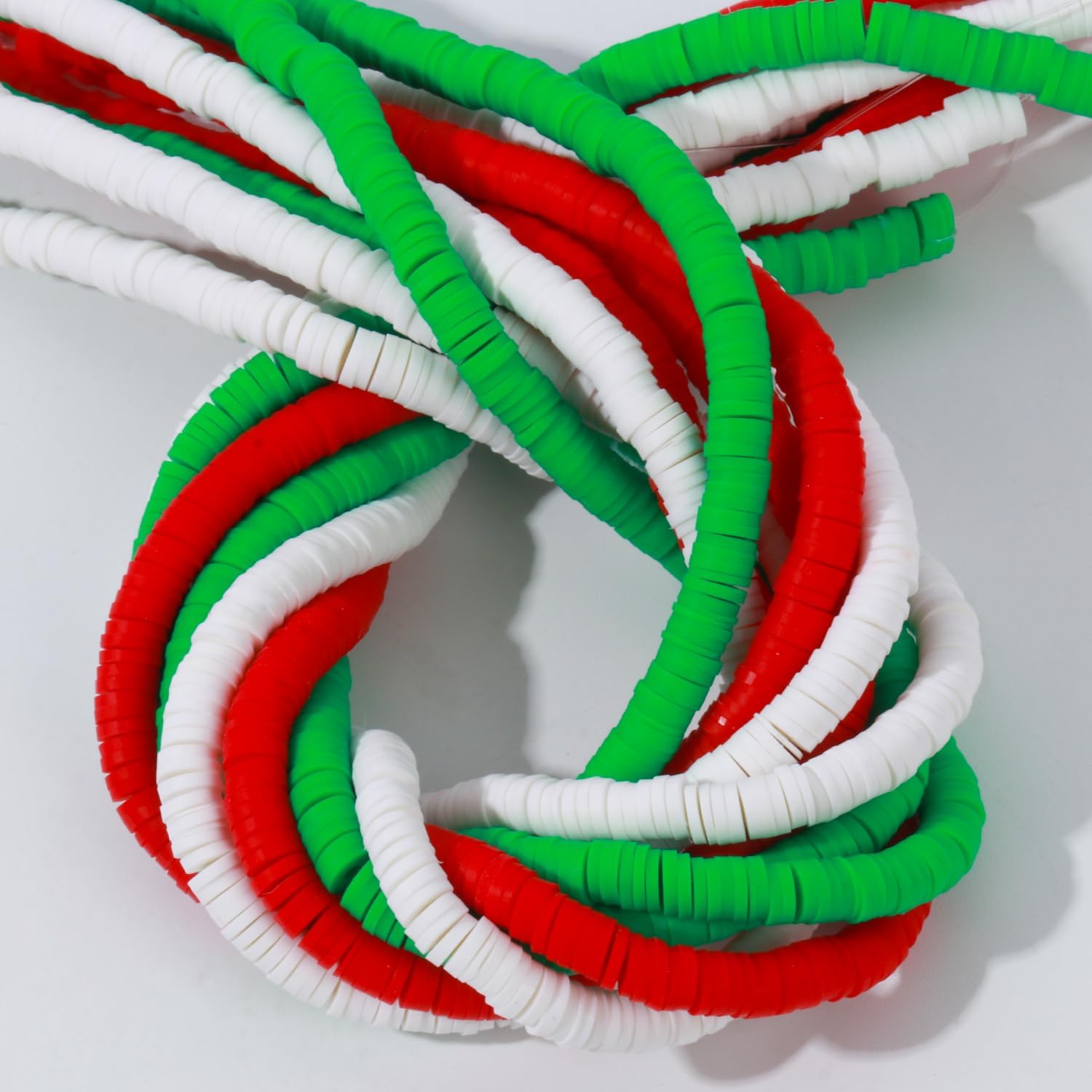 3600 cuentas de arcilla para hacer pulseras, 10 hebras planas redondas de arcilla polimérica de 0.236 pulgadas (0.236 in) cuentas Heishi para hacer