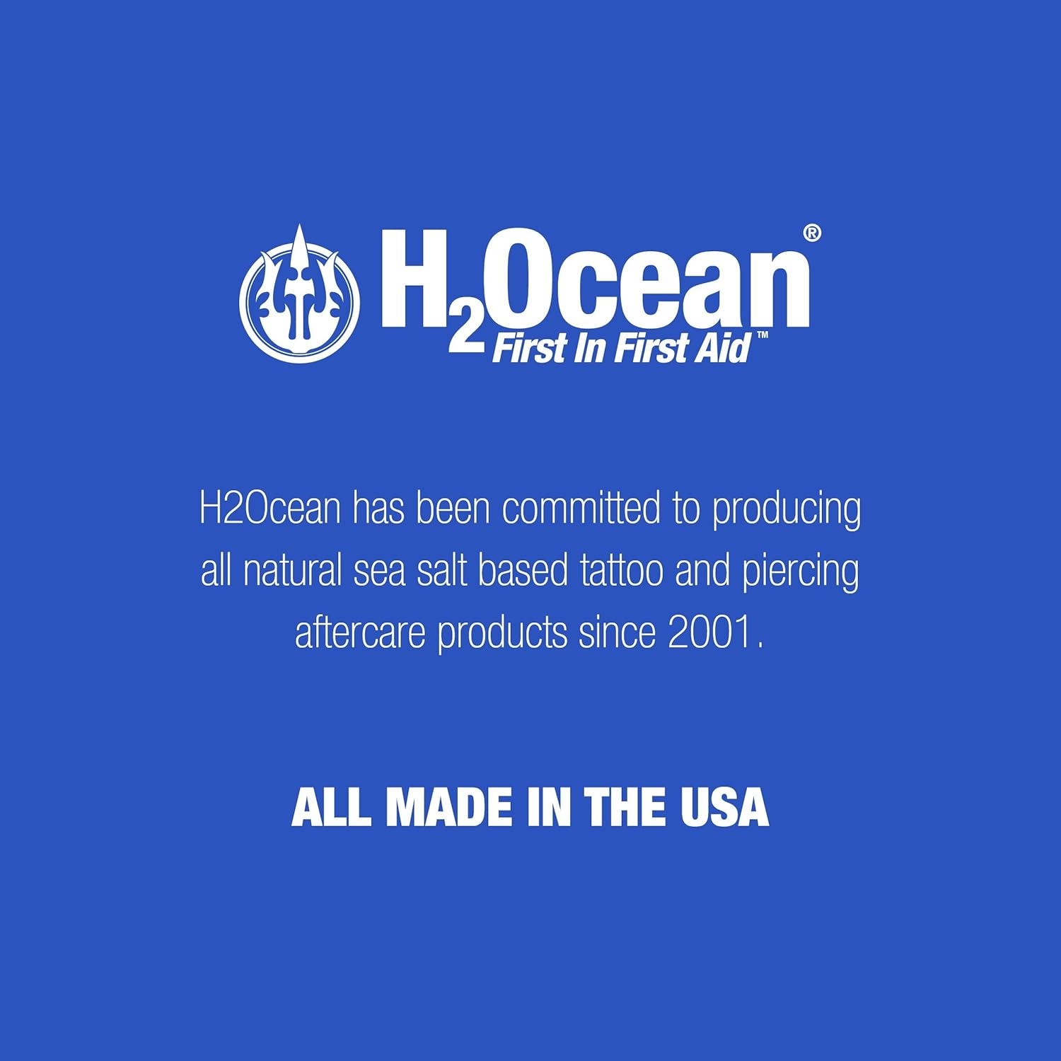 H2Ocean Baño de sal marina para piercings y heridas, solución salina de sal marina para piercings y cuidado de heridas, cuidado posterior calmante