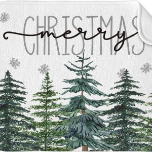 Artoid Mode Tapete de secado de platos con texto en inglés “Trees Merry Christmas” para encimera de cocina, 18 x 24 pulgadas, para invierno, ultra Artoid Mode Tapete de secado de platos con texto en inglés “Trees Merry Christmas” para encimera de cocina, 18 x 24 pulgadas, para invierno, ultra