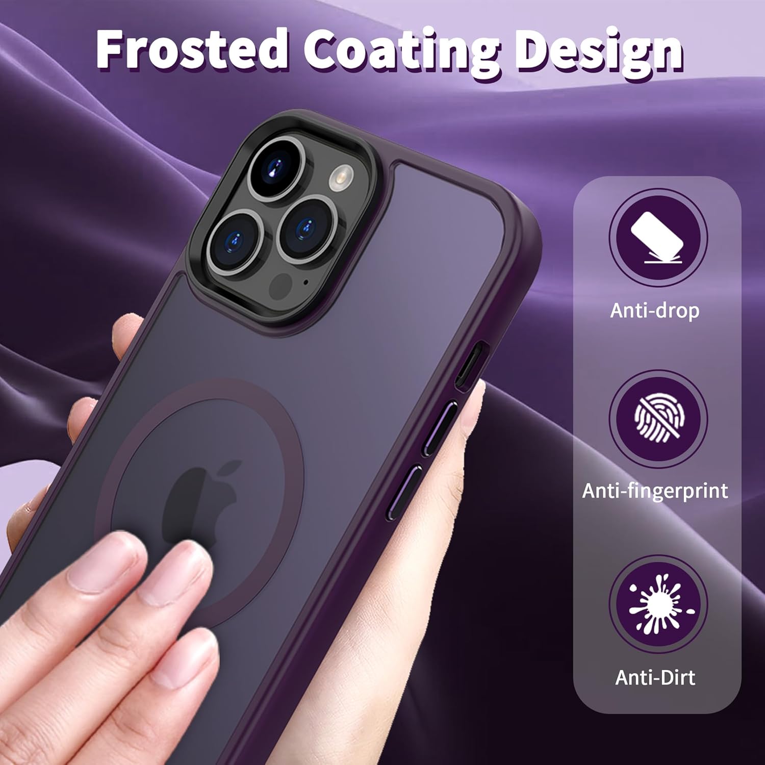 CACOE Funda magnética para iPhone 14 Pro de 6.1 pulgadas, compatible con MagSafe y soporte magnético para teléfono de automóvil, funda delgada de