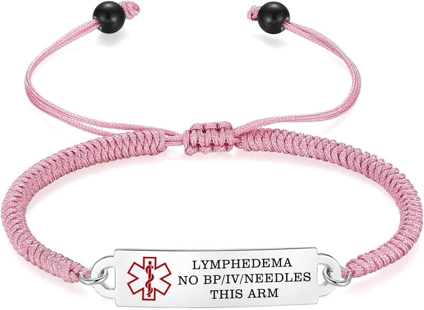 Pulseras de alerta médica para mujer, ajustables, personalizadas, gratis, grabadas, pulseras de identificación médica, 6.5-8 pulgadas