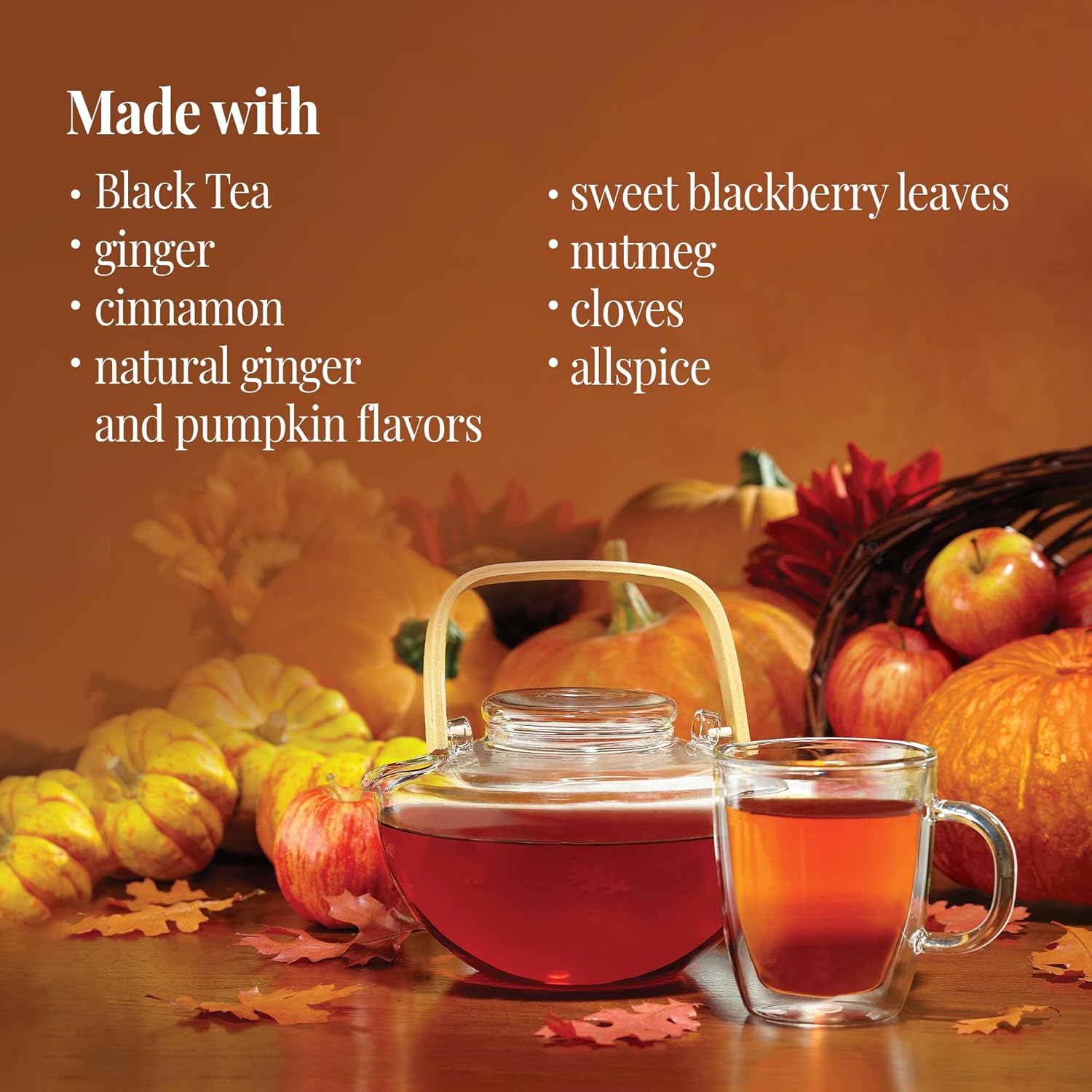 The Republic of Tea Tés de calabaza de otoño de edición limitada – Paquete de té de calabaza y calabaza dorada – 50 y 36 bolsas de té