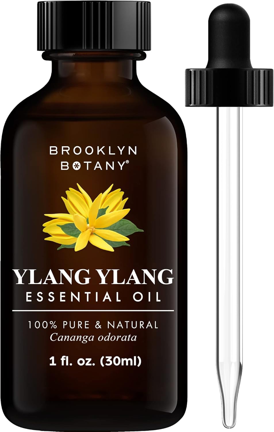 Brooklyn Botany Aceite esencial Ylang Ylang  100% puro y natural  Aceite esencial de grado terapéutico con cuentagotas  Aceite de ylang Ylang para