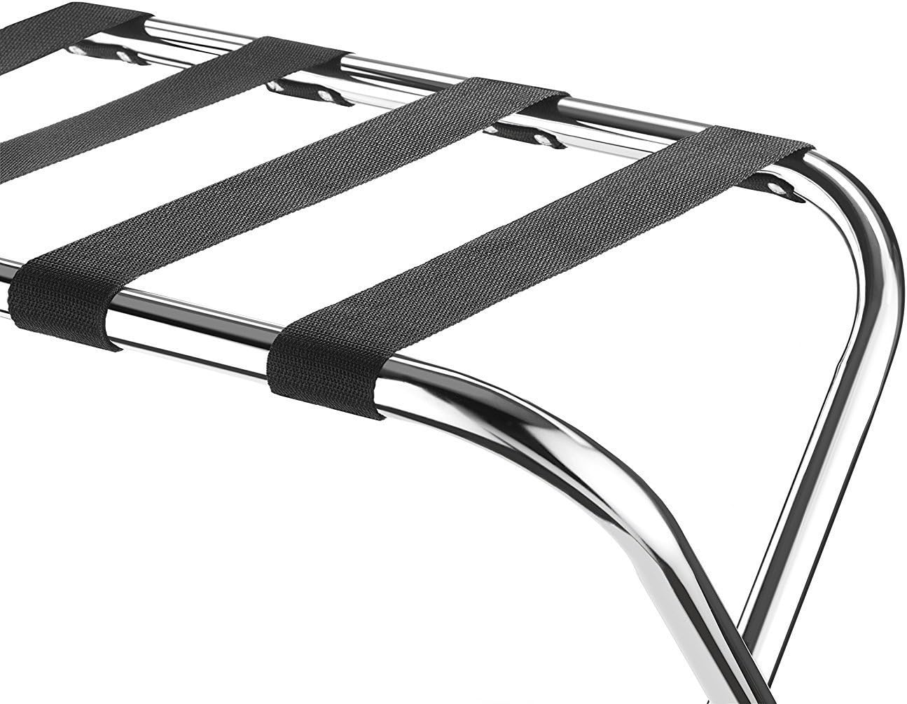 Amenities Depot Portaequipajes de acero inoxidable cromado plegable de 2 paquetes sin respaldo