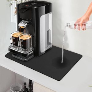 Tapete para cafetera para encimeras, decoración de cafetería, almohadillas grandes para cafetera, absorbente, lavable, reversible, tapete de Tapete para cafetera para encimeras, decoración de cafetería, almohadillas grandes para cafetera, absorbente, lavable, reversible, tapete de
