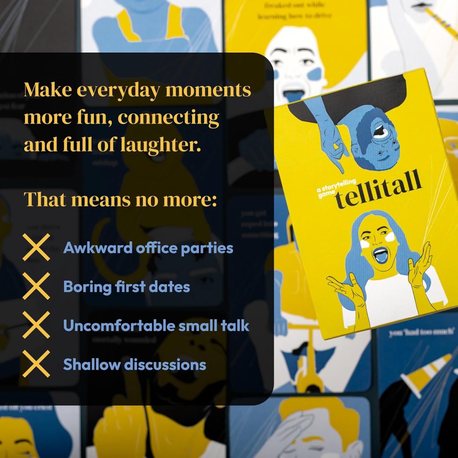tellitall Juegos de cartas para adultos para conversación para fiestas de inicio Juegos grupales Camping divertidos juegos de cartas para adultos