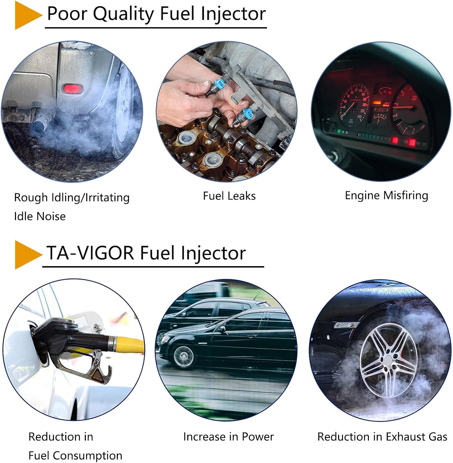 TA-VIGOR 6 inyectores de combustible compatibles con BMW X3 X5 Z4 128i 325i 328i 330i 528i 328xi 525xi 528xi 528xi 530i 330xi 325xi 528i xDrive 328i