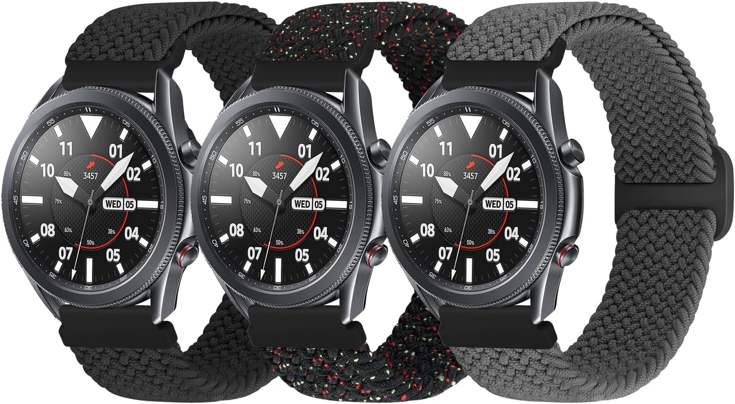 Correa de reloj trenzada de 0.866 in para Samsung Galaxy WatchGear S3Galaxy Watch 3, Garmin Vivoactive 4Forerunner 945, Huawei Watch GT, Amazfit GTR