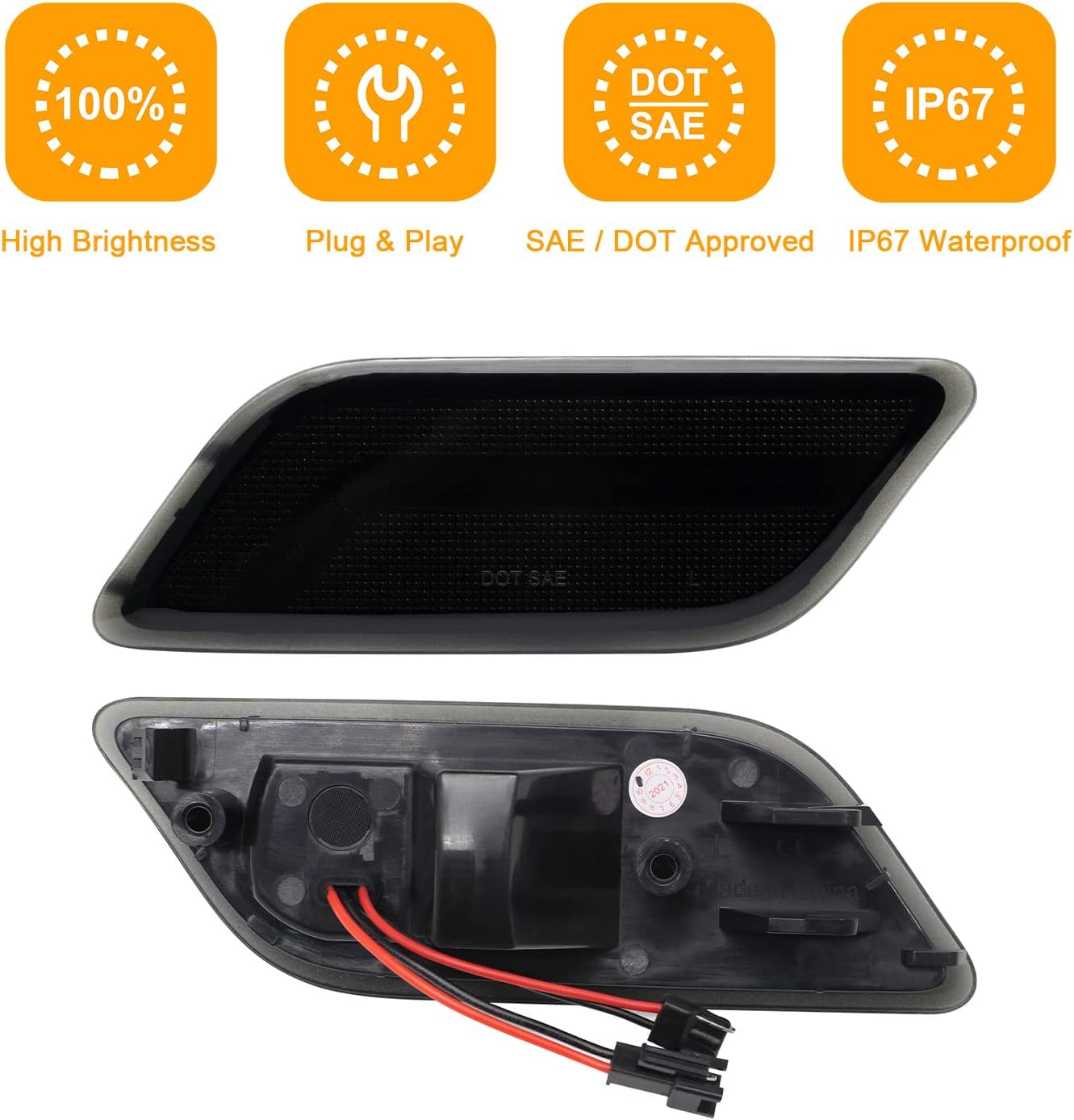 Luces LED de posición laterales compatibles con Clase E W207 C207 A207 E350 E550 Coupé Convertible 2010-2013, lámparas de marcador de guardabarros