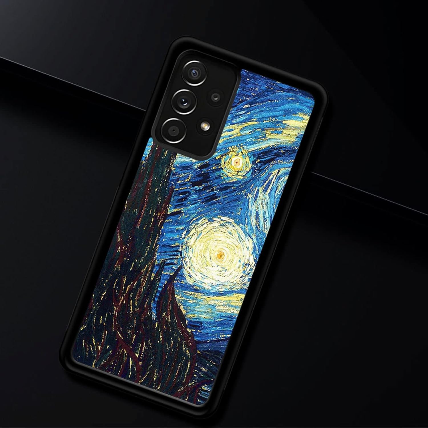 CARLOCA Funda compatible con Samsung Galaxy A53 5G, diseño gráfico de identidad de aceite de noche estrellada, a prueba de golpes, antiarañazos,