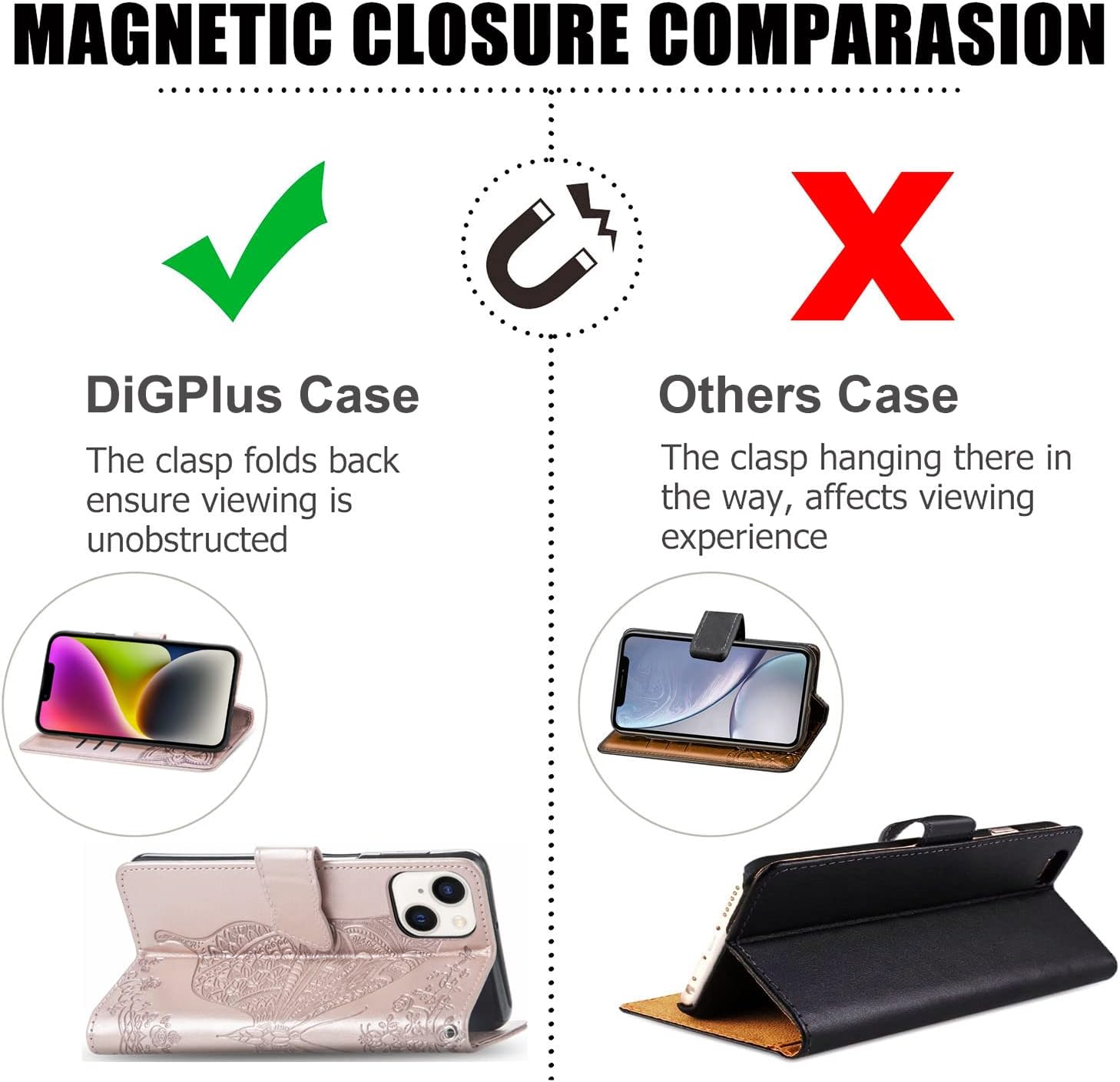 Funda tipo cartera para iPhone 14 Plus, con estampado de mariposas y flores en relieve, funda de cuero tipo cartera con tapa protectora con ranuras