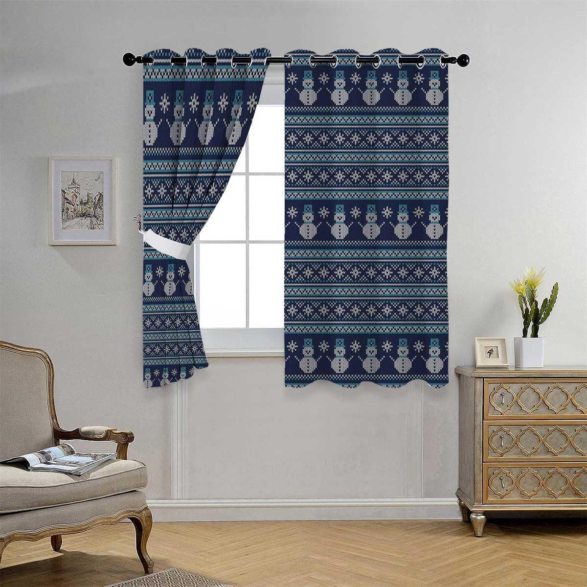 YANFENQI Cortinas para Habitacion – Manta acústica opaca con ojales nórdicos para puerta corrediza japonesa, 63 pulgadas de ancho por 63 pulgadas de