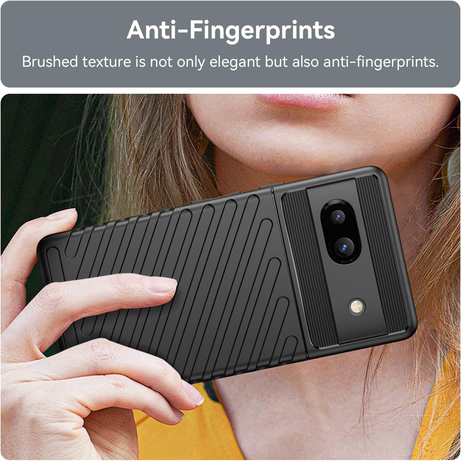 Funda para Google Pixel 7A 5G, silicona suave y delgada, fibra de carbono, antiarañazos, a prueba de golpes, flexible, de goma fina, TPU,