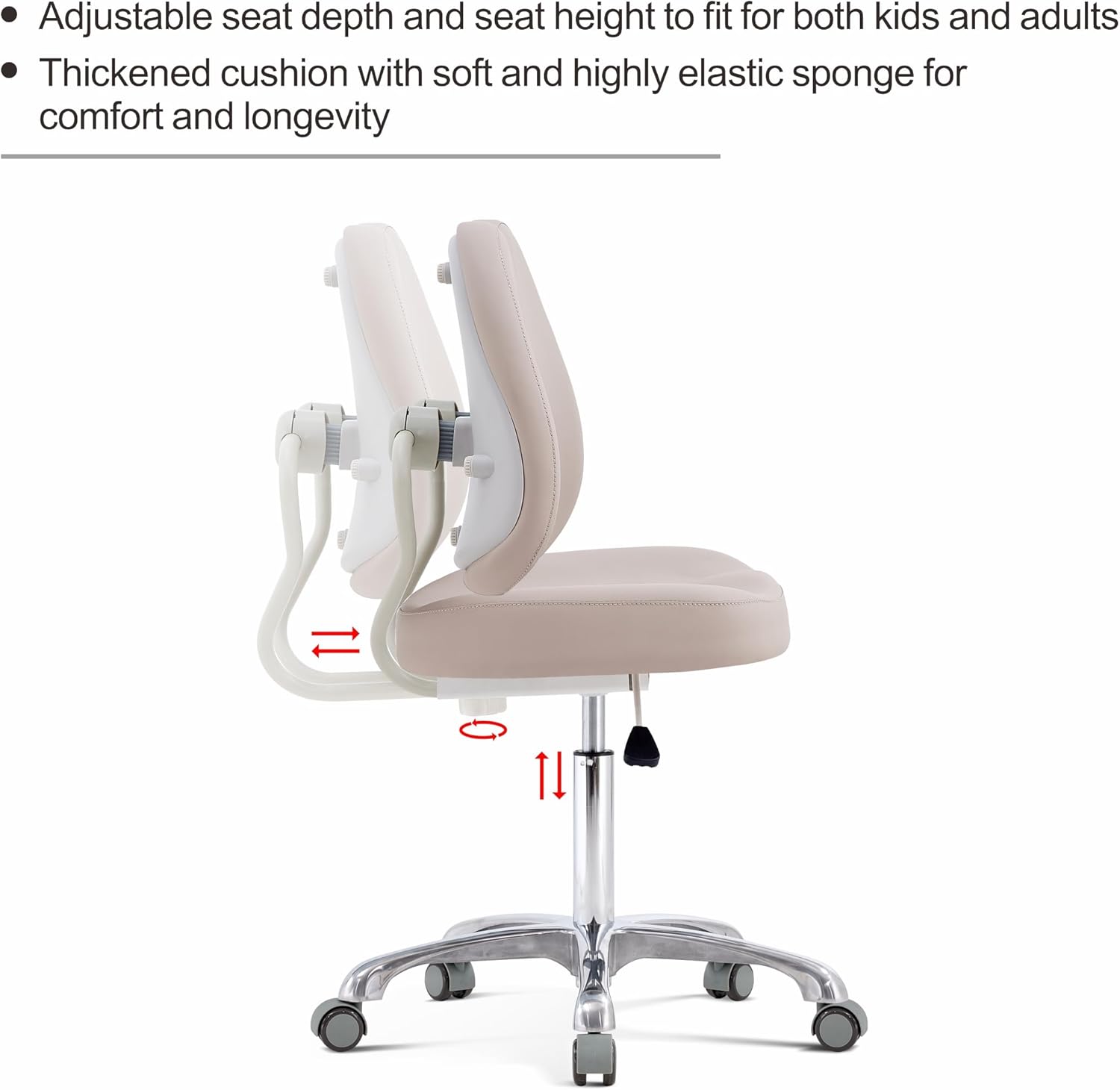 HNKastela Silla rodante con soporte de respaldo  Taburete de tienda de altura ajustable con ruedas para esteticista, pestañas, maquillaje,