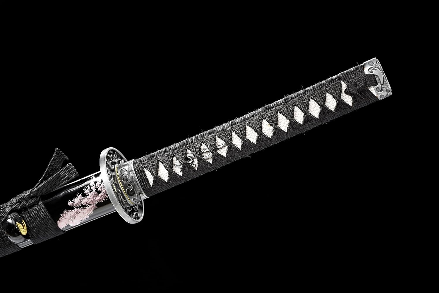 Auténtica espada katana samurái, 41 pulgadas, forjada a mano, afilada, templada al calor, práctica y funcional, fabricada con acero de alto carbono