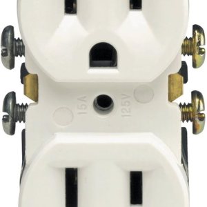 Tomacorriente doble de 15Amp, 125 voltios, de grado residencial, toma de tierra, todos los tornillos desajustados 5320, de Leviton, M24-05320-WMP, Tomacorriente doble de 15Amp, 125 voltios, de grado residencial, toma de tierra, todos los tornillos desajustados 5320, de Leviton, M24-05320-WMP,
