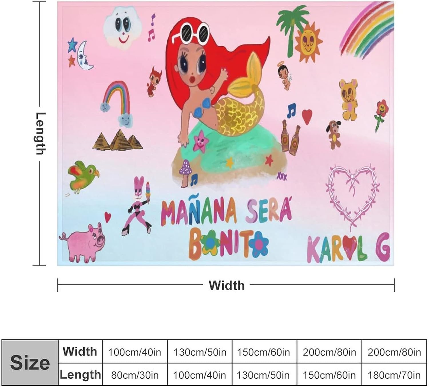 Manta divertida para fanáticos de Manana Sera Bonito, manta de felpa suave, súper mullida, cálida y ligera, manta térmica de forro polar para sofá,