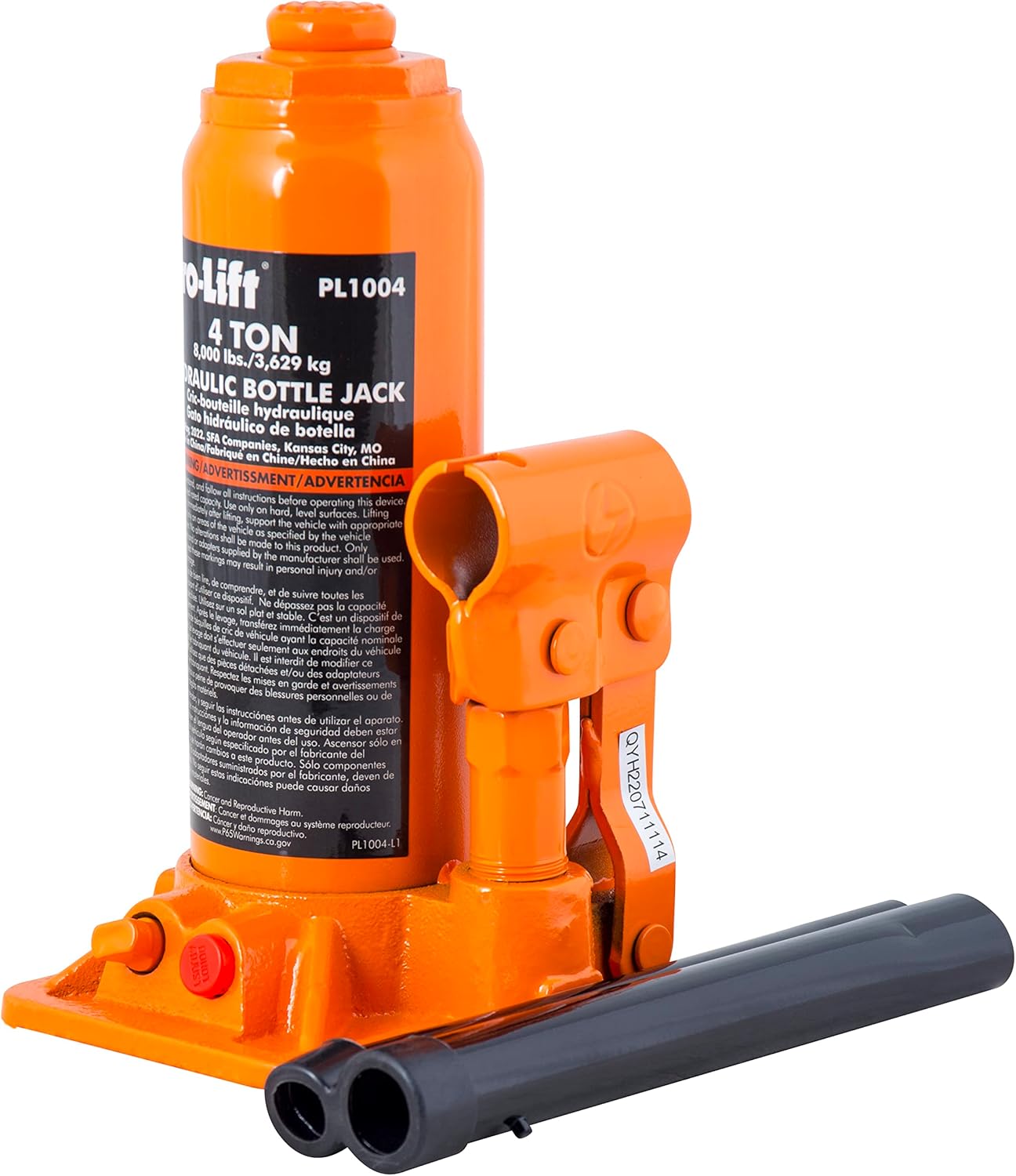 Pro-Lift Gato hidráulico de botella de 4 toneladas, gato portátil para automóvil, capacidad de 8000 libras con mango de bomba para automóvil, sedán,