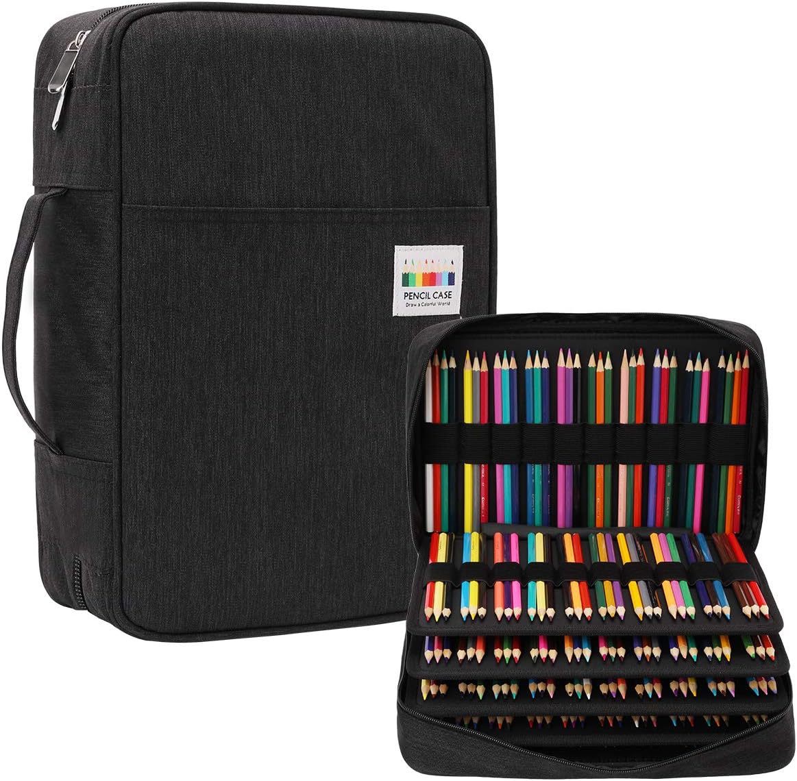 JAKAGO Estuche de 304 ranuras para lápices de colores, bolsa de almacenamiento de gran capacidad para pintor de artistas, organizador multifuncional