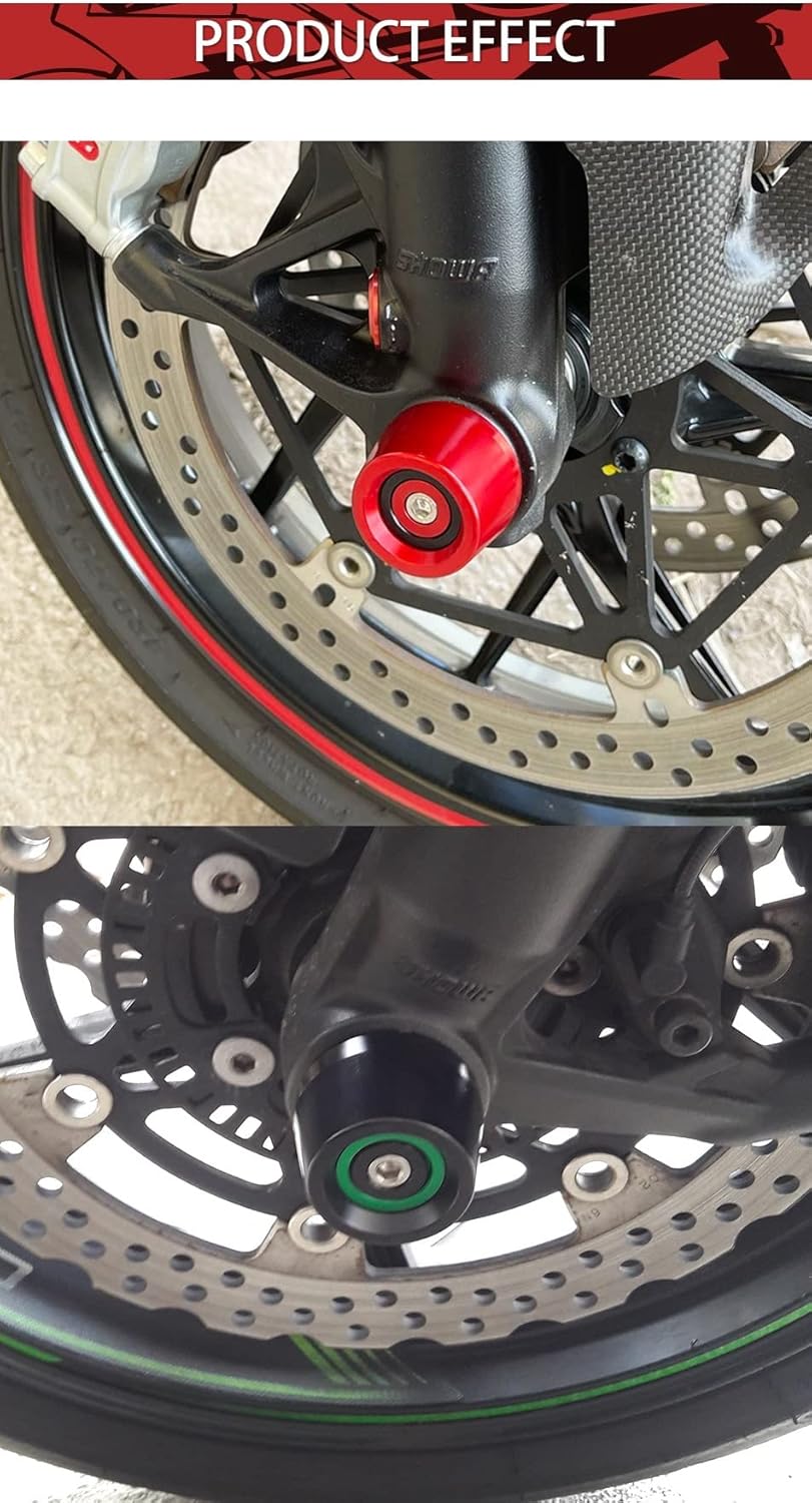 Protección de rueda deslizante para Kawasaki NinjaH2 NinjaH2R Ninja H2 H2R ZH2 Z H2 para motocicleta eje delantero deslizante (color  verde, tamaño