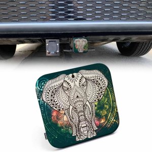 Beabes Cubierta de enganche de remolque de elefante, mandala colorido, floral, yoga, elefante, cubierta de tubo de enganche, tapa de enganche, Beabes Cubierta de enganche de remolque de elefante, mandala colorido, floral, yoga, elefante, cubierta de tubo de enganche, tapa de enganche,