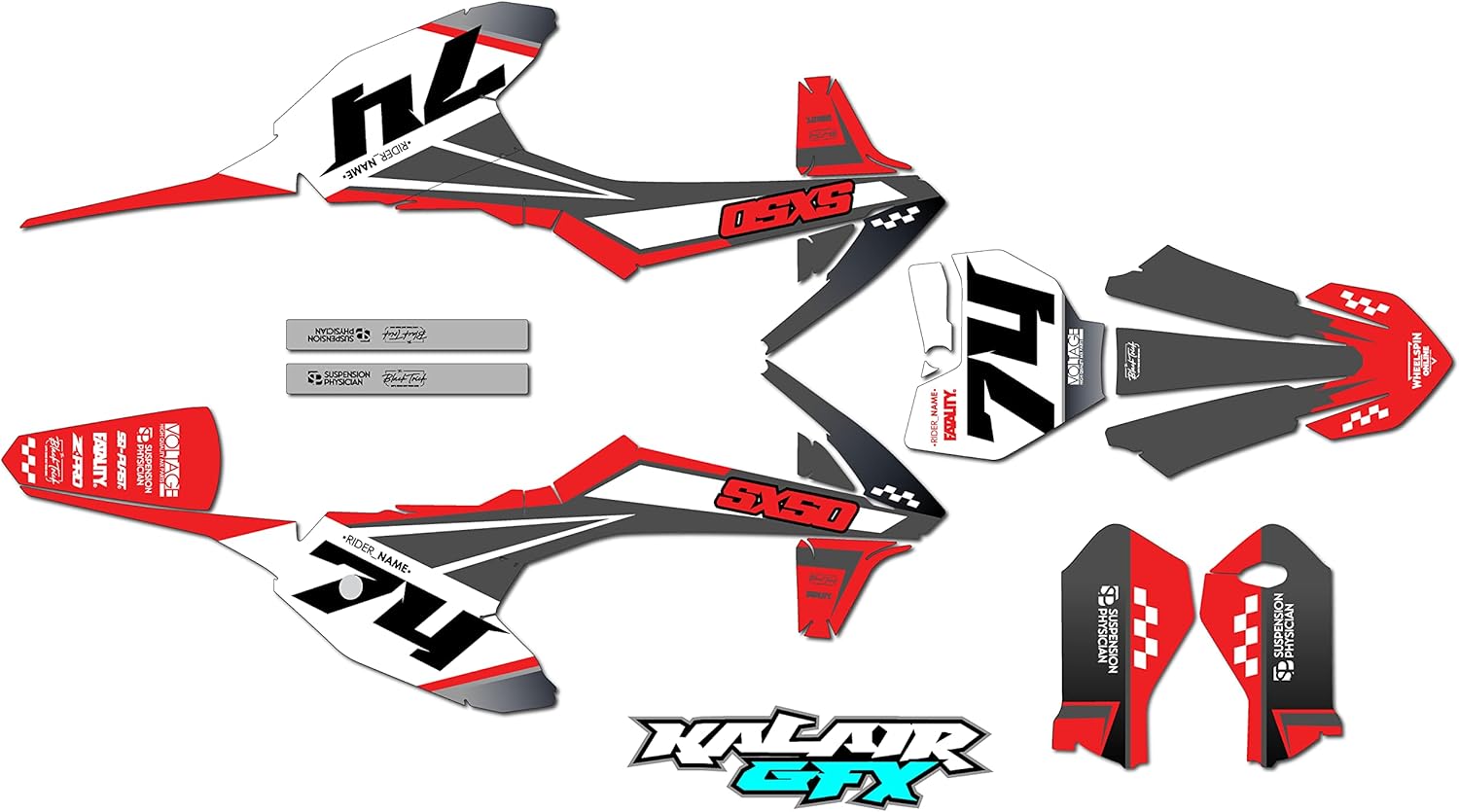 Kit de gráficos para KTM 50SX MINI SX50 (2019) Serie Prestige Rojo 21 Mil – Adhesivos para moto Dirt Pit Bike Motocicleta, accesorios de motocross