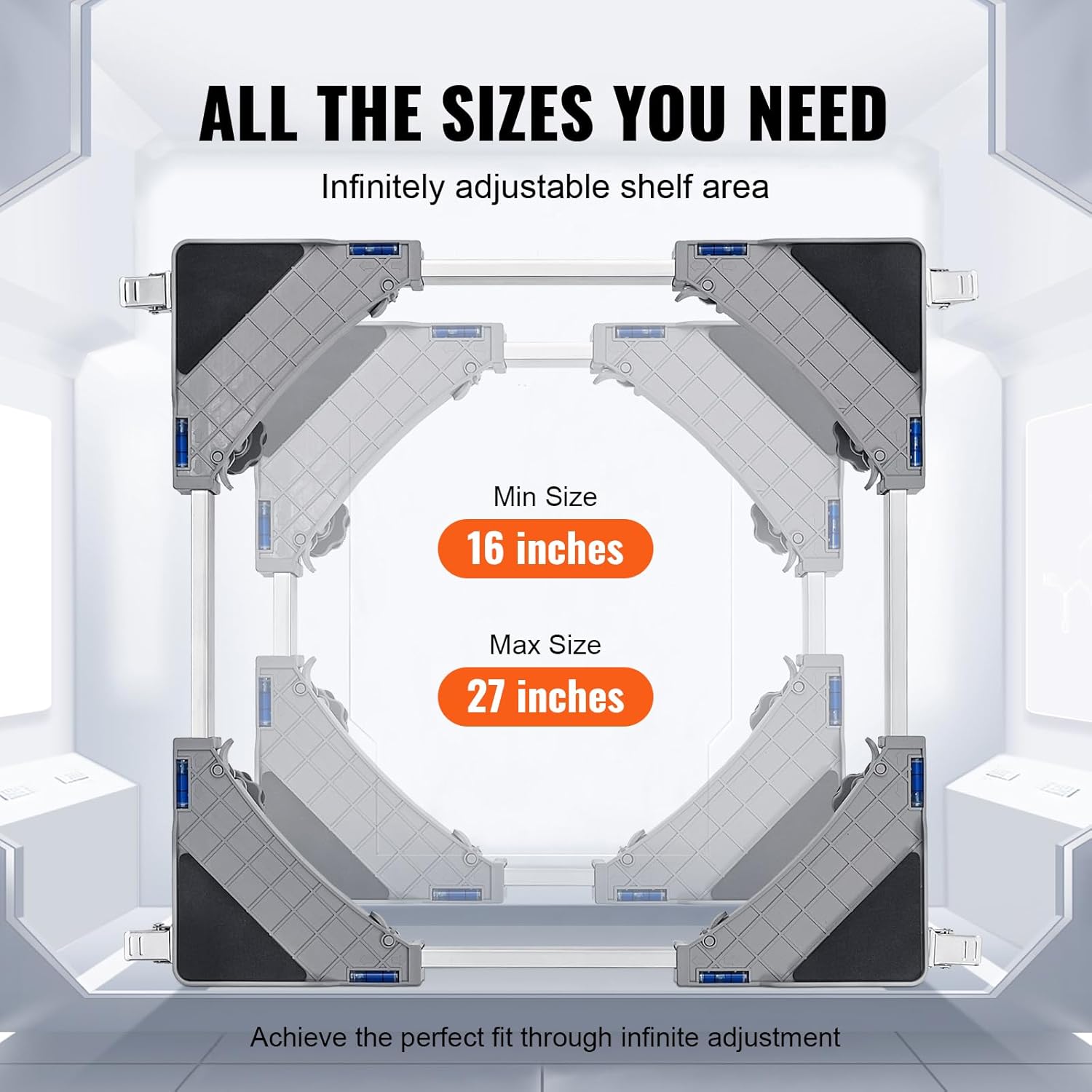 Mini soporte para refrigerador, base móvil universal de 27 pulgadas con 4 pies fuertes, 4 ruedas giratorias de bloqueo, base móvil ajustable para