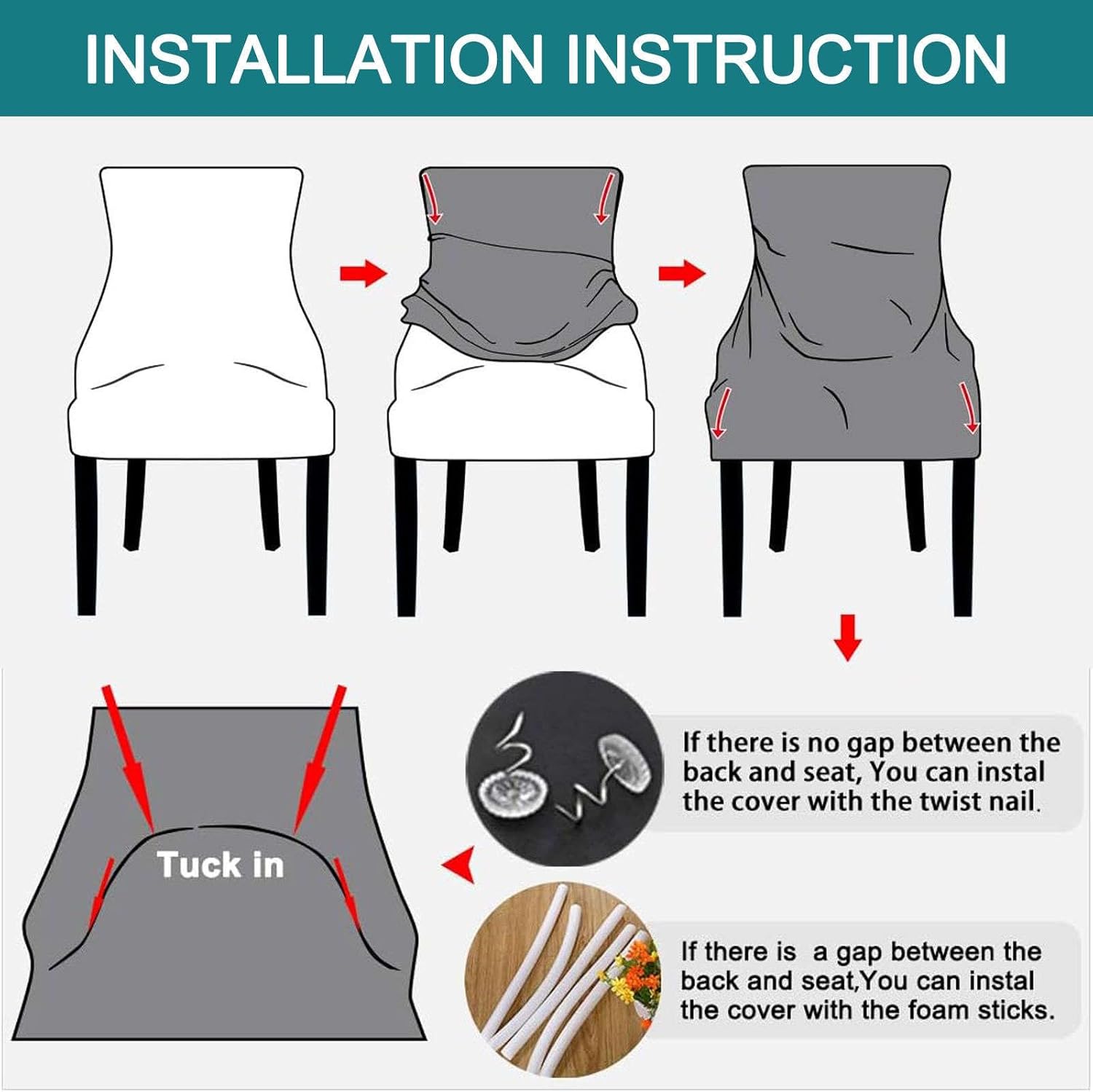 Funda elástica para silla lateral con respaldo de ala, de jacquard sin brazos, fundas para sillas de cocina, comedor, fundas protectoras lavables