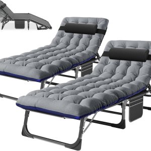 Sillón plegable con colchón, cama plegable ajustable de 4 posiciones, cuna para patio, tumbona, perfecta para tomar el sol, campamento, piscina, Sillón plegable con colchón, cama plegable ajustable de 4 posiciones, cuna para patio, tumbona, perfecta para tomar el sol, campamento, piscina,