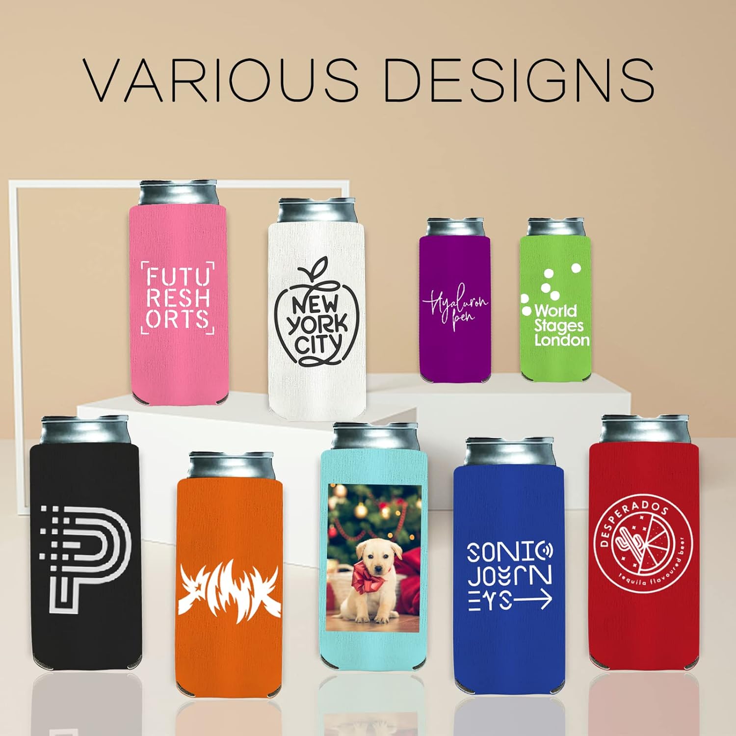 Fundas para enfriar latas delgadas personalizadas a granel, para cerveza, acogedoras latas y botellas, con aislamiento para bebidas, boda, fiesta de